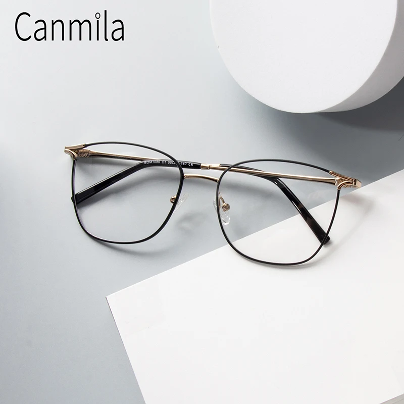 

Оправа для очков для близорукости, винтажные женские Металлические Модные ультралегкие очки по рецепту, ретро оптические очки canмила BOM1086