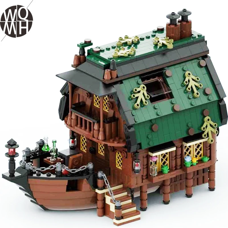 

1060PCS NEW MOC City Adventure Fishing Boat Cruiseed houseboat building Blocks bricks Christmas Home City House Toys Gift