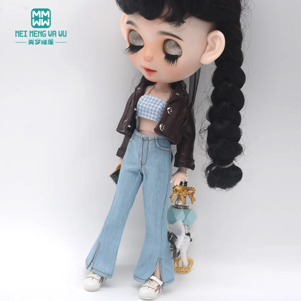 Фото Одежда для кукол блайз Azone OB24, 28-30 см, модные кожаные куртки, джинсы, расклешенные брюки, топ-труба, аксессуары, подарок для девочек, игрушки №5