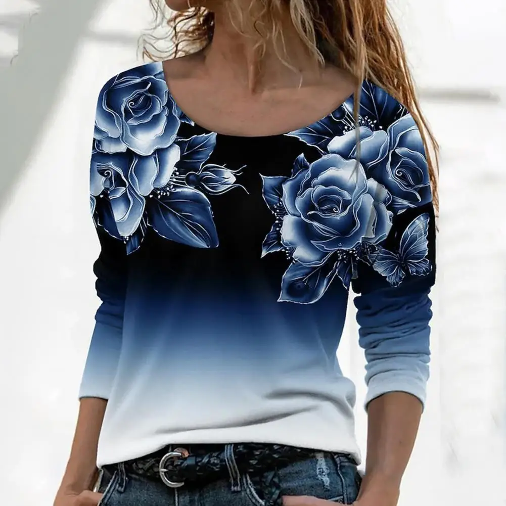 

Great Pullover Blouse Comfortable Anti Pilling O Neck Spring Touch Women Blouse