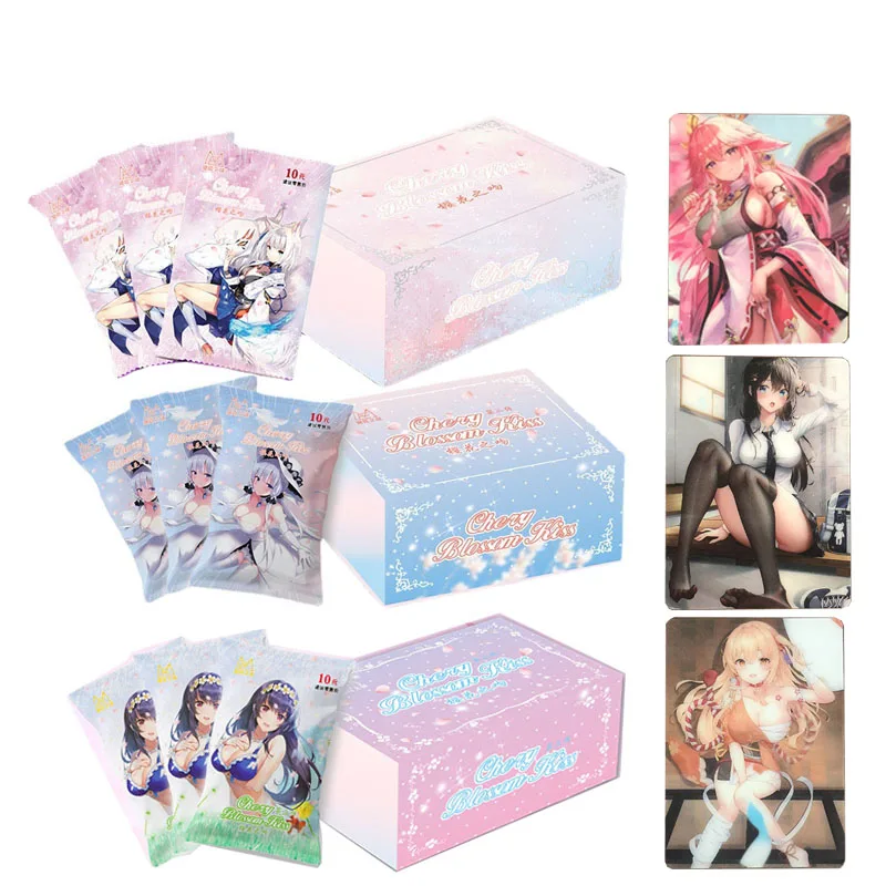 

Goddess Story Anime Cards Cherry Blossom Kiss Collection Paper Children Japanese Figure Peripheral Character Kid's Gift Card Toy