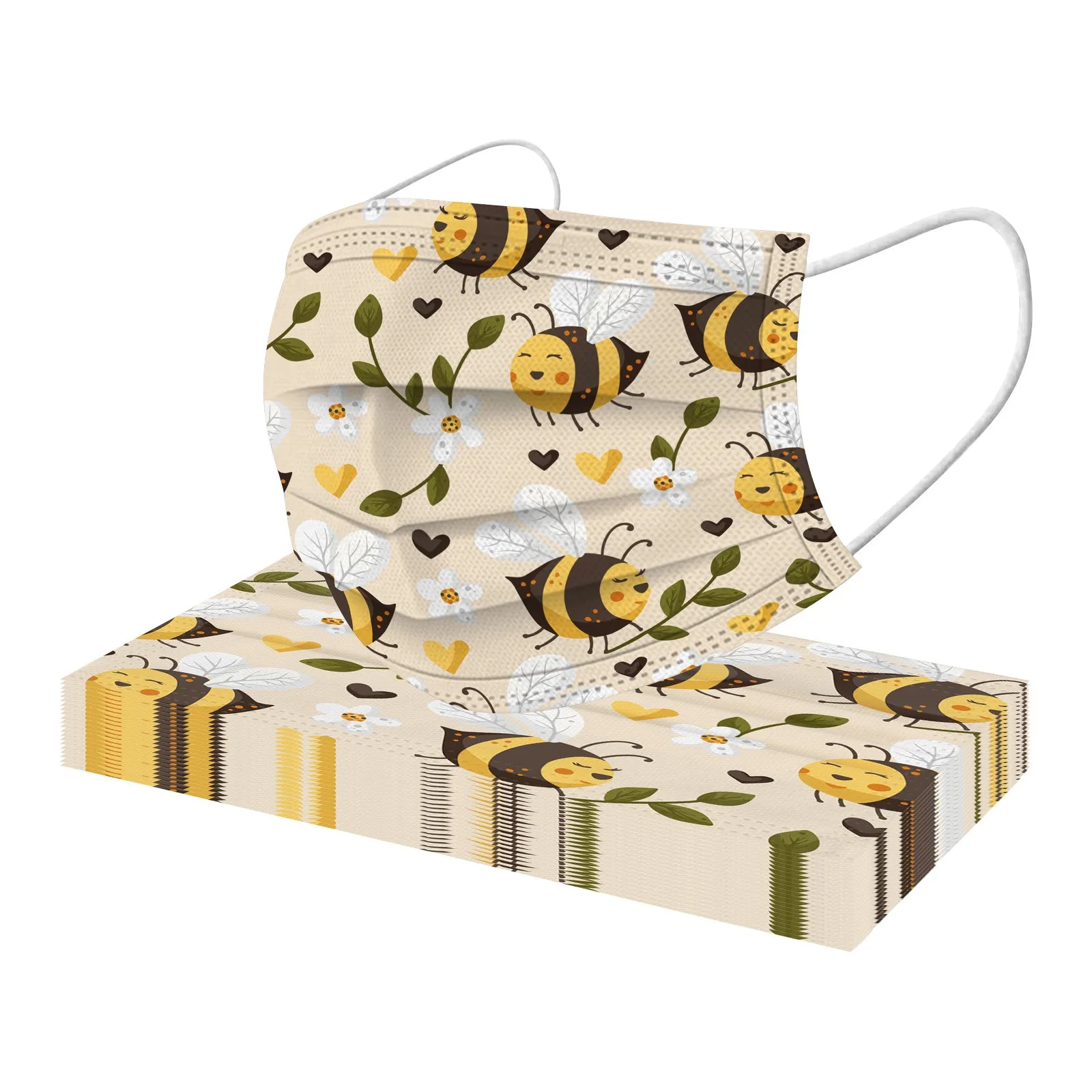 Маски одноразовые весенние трехслойные из нетканого материала для косплея 10 шт. |