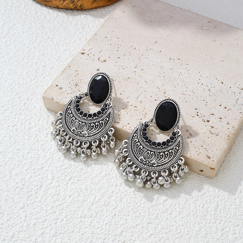 Элегантный комплект украшений из черных бусин для женщин индийские роскошные