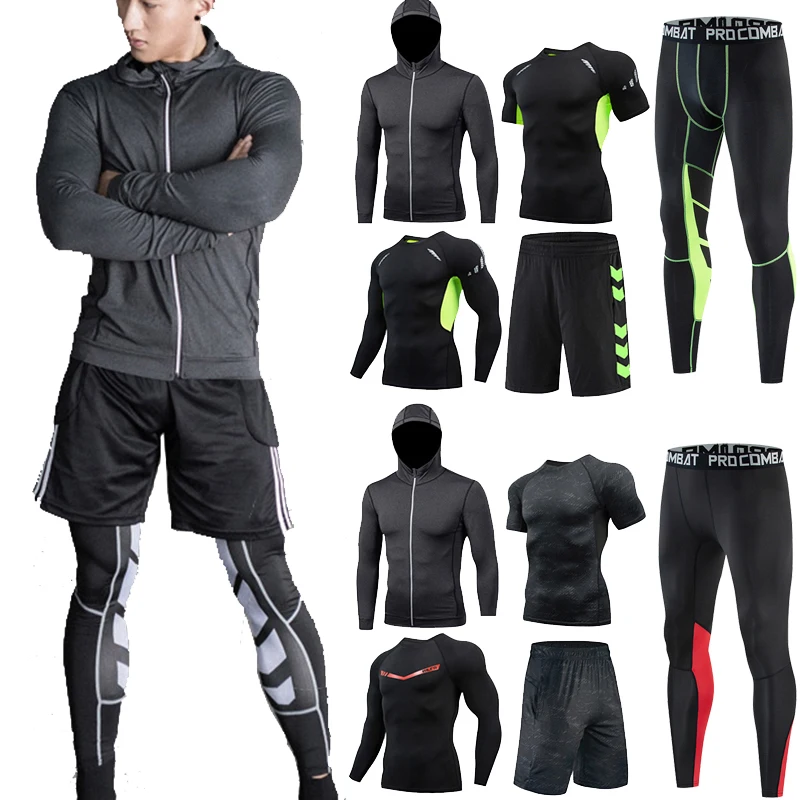 

3Pc Winter Thermal Underwear Men Set Compression Sports Suit Long Johns Clothes Running Tracksuit Wear Exercise Workout Tights