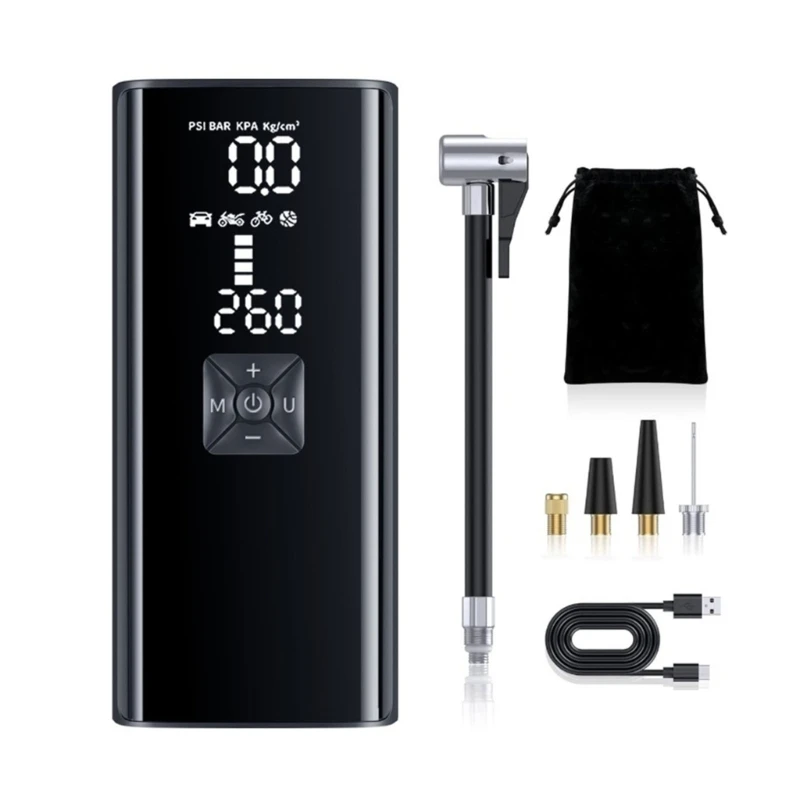 

Portable Air Compressor Electric Car Pump Automatic Tire Inflator with LED Light