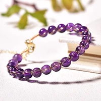 2022 new handmade fashion natural jewelry amethyst stones beads bangle bracelet suitable for women