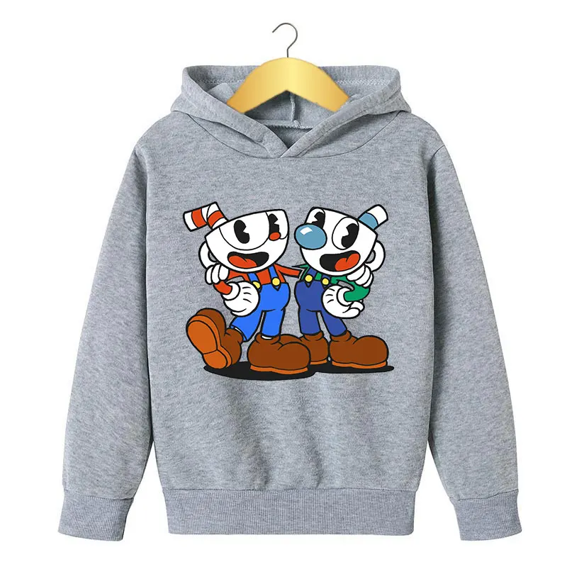 

Kids cuphead Hoodies Harajuku Boys Girls Fashion Sweatshirts Spring And Autumn 2022 baby autumn clothes Long Sleeves Hooded Tops