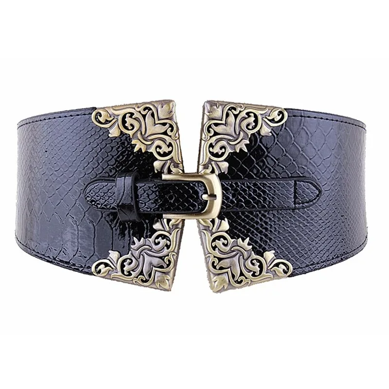 

European And American Pin Buckle Court Style Ladies Belt Elastic Super Wide Retro Elastic Belt