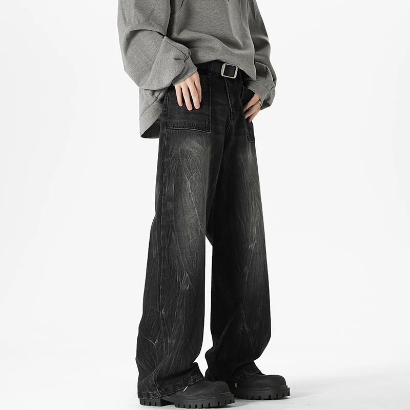 Популярная одежда в Корейском стиле уличная новые джинсы с широкими штанинами