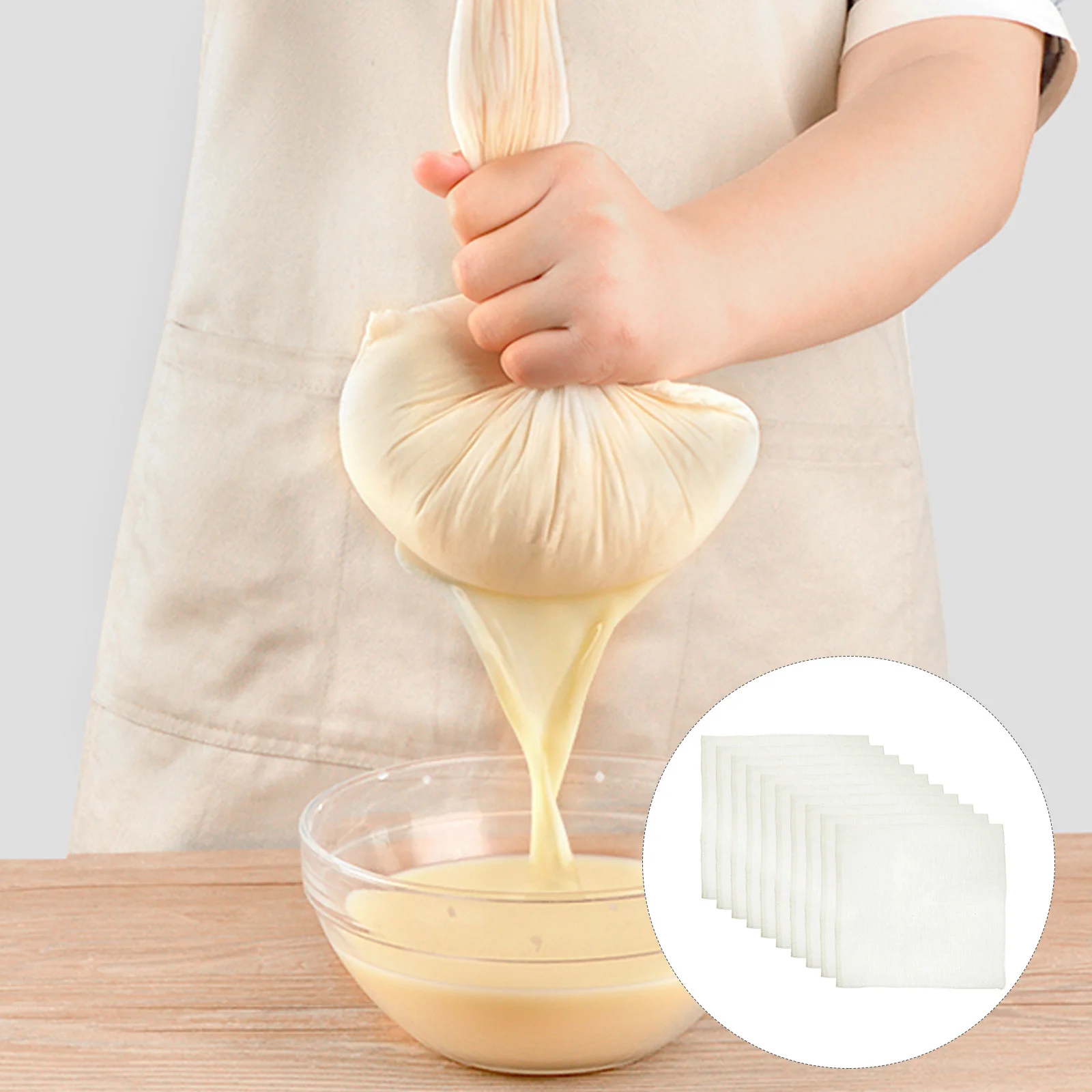 

10pcs Tofu Filter Cloth Unbleached Multi-use Cotton Fabric Strainer Mesh Food Strainer for Cooking Tea