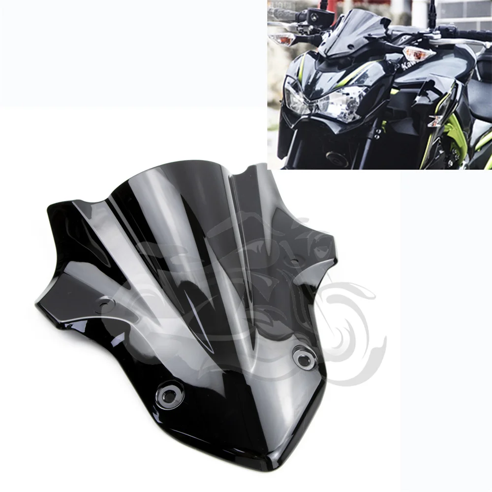 

Fit For Kawasaki Z900 2017 2018 2019 Black Motorcycle Windshield Windscreen Z 900 17 18 19 Wind screen
