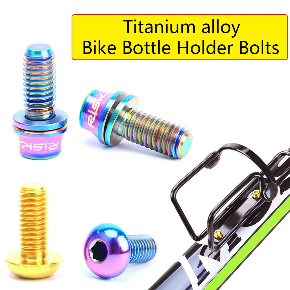 

2pc RISK Titanium Bolts M5x12 Bicycle Bottle Cage Bolts MTB Road Bike Water Holder Fixed Screw Air Pump Bracket Bolt Accessories