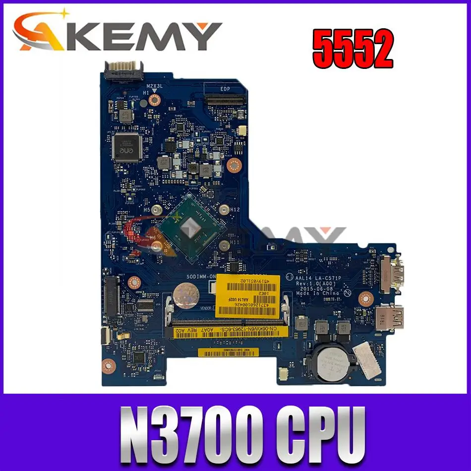 

CN-0F77J1 0F77J1 F77J1 for DELL Inspiron 5552 5552 LA-C571P laptop motherboard with N3700 CPU DDR3 100% tested work