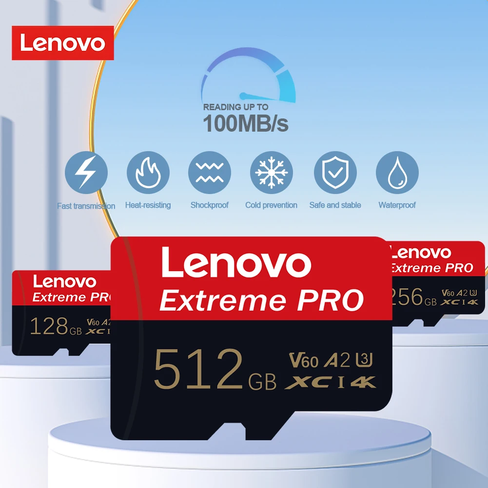 Высокоскоростная карта памяти Lenovo SD Micro SD UHS-II V60 Professional для ноутбуков, экшн-камер, игровых дронов - 512 ГБ, 256 ГБ, 128 ГБ, 64 ГБ (art.: 3920dcb3e94f3) - 3920dcb3e94f3