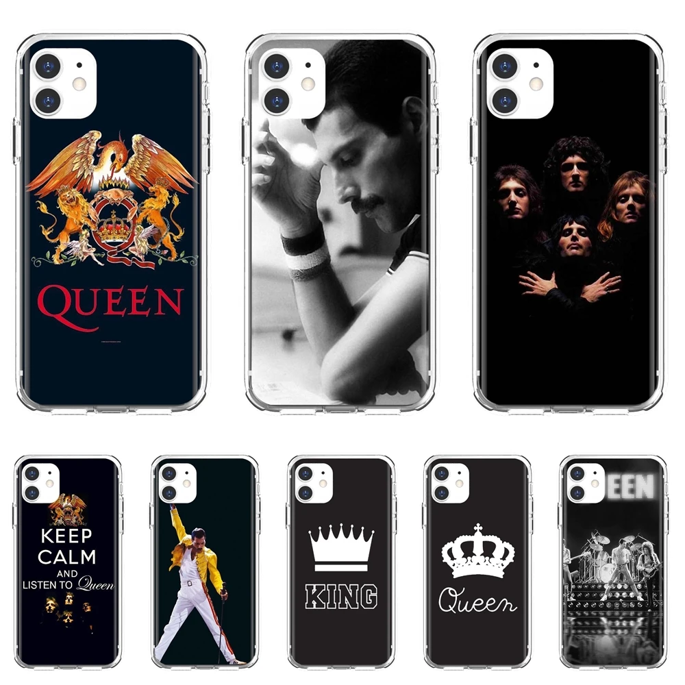 

For iPod Touch iPhone 10 11 12 Pro 4S 5S SE 5C 6 6S 7 8 X XR XS Plus Max 2020 Soft Case Cover King-Queen-Freddie-Mercury-band