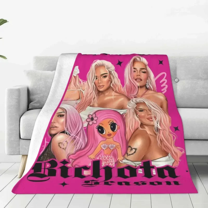 Мягкое флисовое покрывало для дома Karol G Manana Sera Bichota