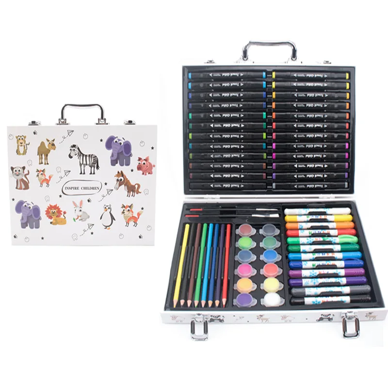 58 Professional Painting Watercolor Pen Set Animal Kingdom Gift Box Children's Color Graffiti Marker Pen Stationery Holiday Gift