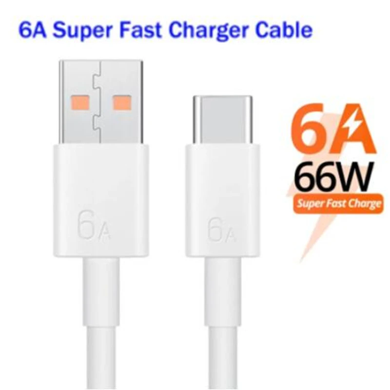 

50Pcs/lot 66W Super Fast Charger Cable 6A Quick Charging Type C Data Line For Mate 40 P40 Pro P40PRO