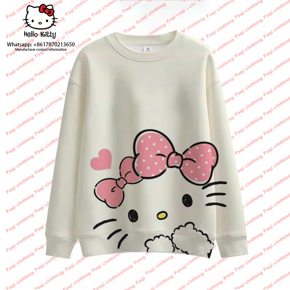 Женская толстовка с капюшоном Hello Kitty верхняя одежда модная Осенняя свитшот для