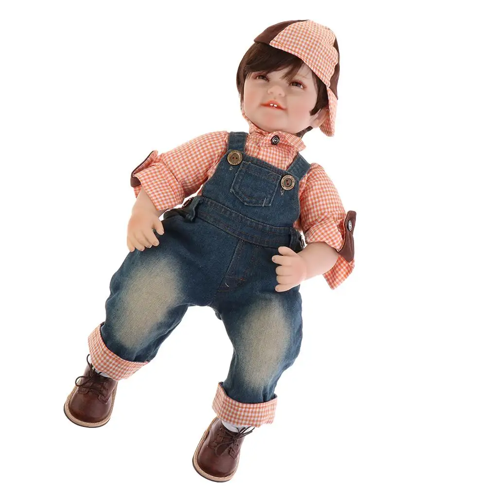 

22inch 55cm Cute Newborn With Clothes, 3/4 Silicone Head Limbs , Handmade Toddler Toy Birthday Gifts