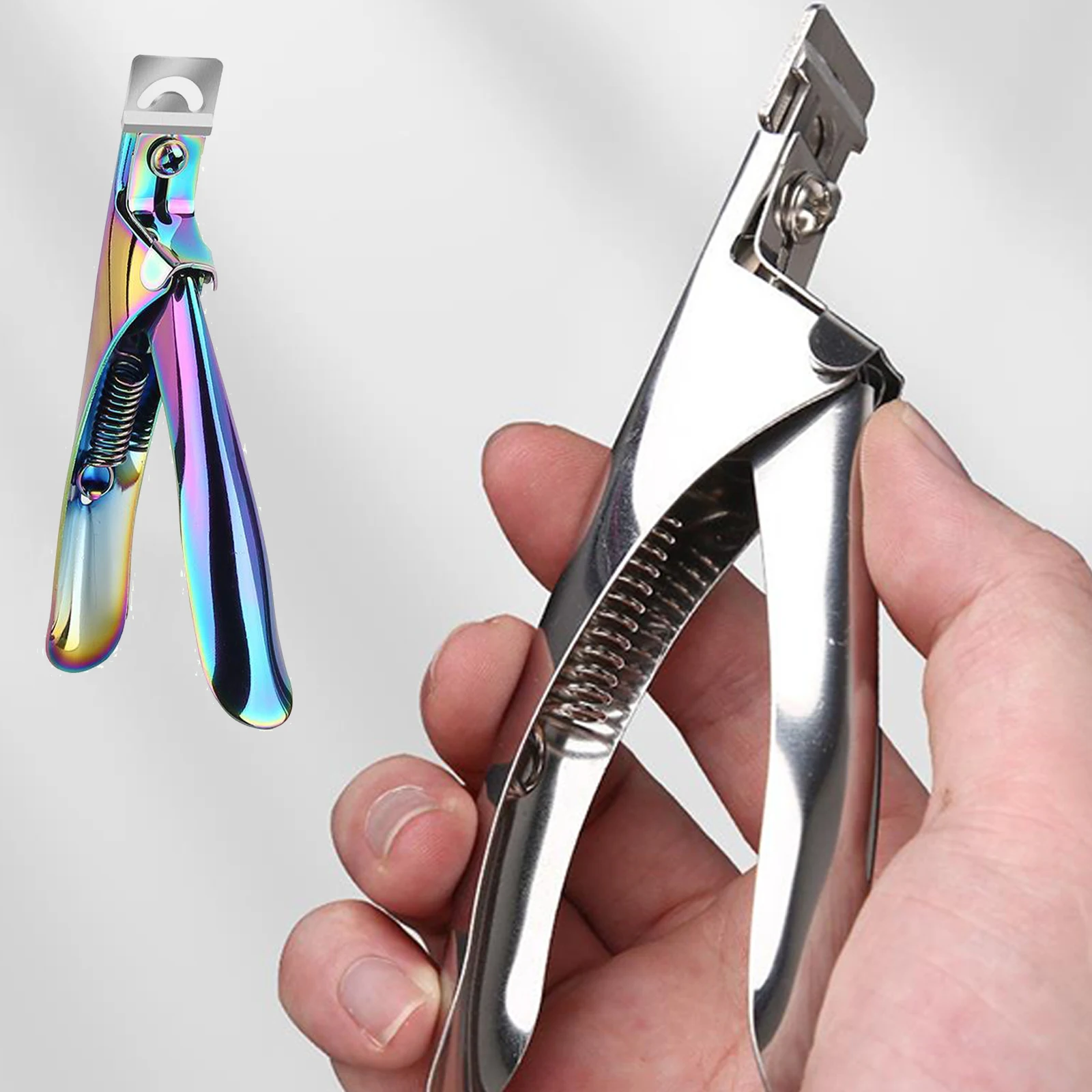 

3 Colors Stainless Steel U Word Cutting Nail Art Clippers French False Nail Tips Edge Cutters Trimmers DIY Manicure Tool