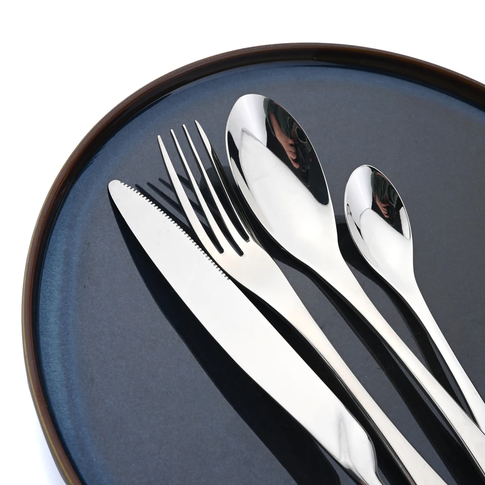 Блестящая зеркальная кухонная посуда из нержавеющей стали на 6 персон столовые