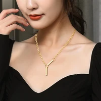 ins cool style simple fashion temperament stick necklace tassel hip hop clavicle chain men and women same style wholesale