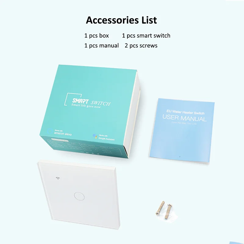 

Timing Smart Switch Eu Stadanrd Voice Control Wifi Water Heater Boiler Touch Switch Support Alexa Google Home Alexa Tuya