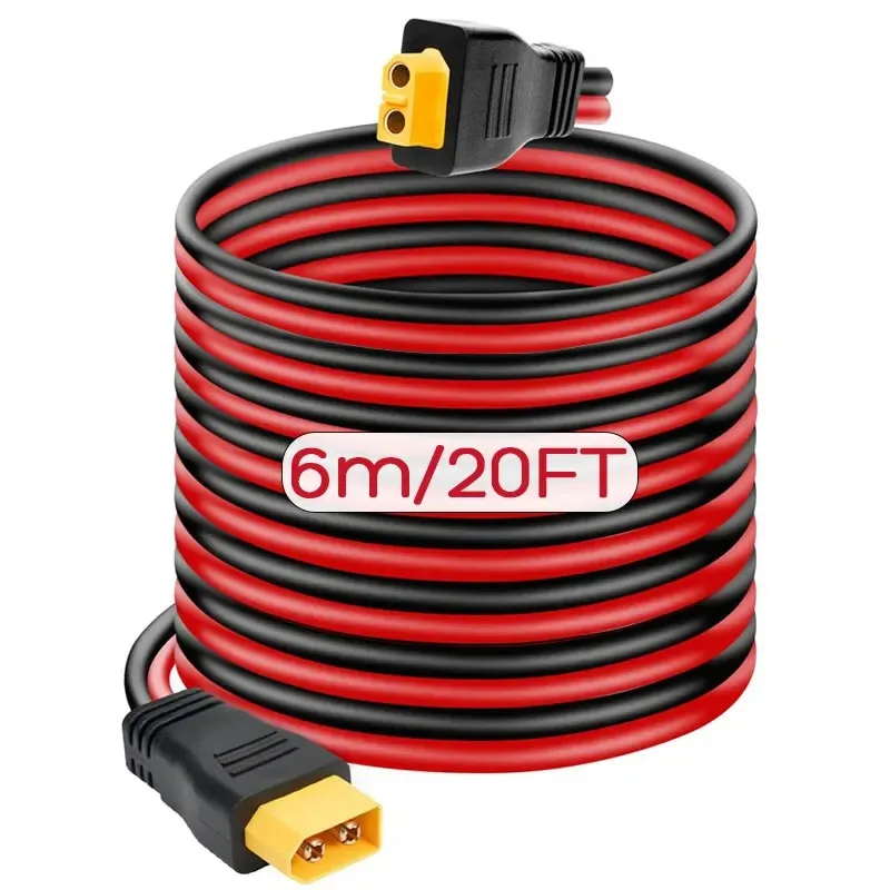 Фото Кабель для зарядки 6м 3м 12AWG с разъемами XT60 (мужской) и XT60 (женский) для ALLPOWERS R600 R1500 R2500, Ecoflow River Delta и др. Солнечный генератор №2