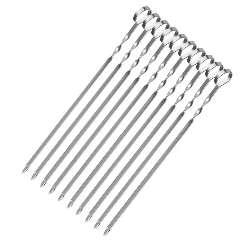 

Metal Skewers For Grilling Metal Skewers For Grilling 16 Inch 10Pcs Food-grade Grilling Skewers For Kebabs Shrimp Chicken Fruits