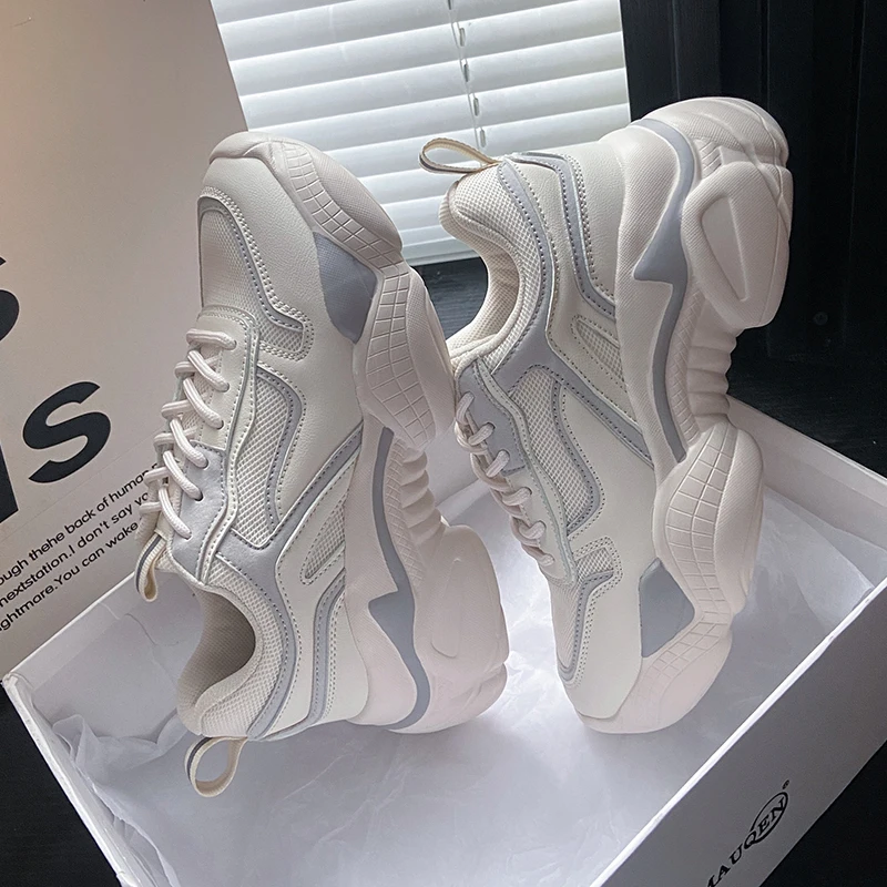 

High-quality Thick-soled Mesh Shoes 2022 Summer New Women Casual Shoes Fashion Comfortable Breathable Height-increasing Shoes 40
