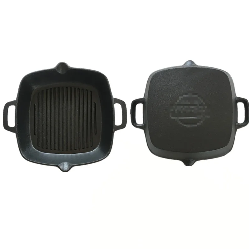 Чугунная квадратная плита для барбекю подставка стейка неприлипающая сковорода