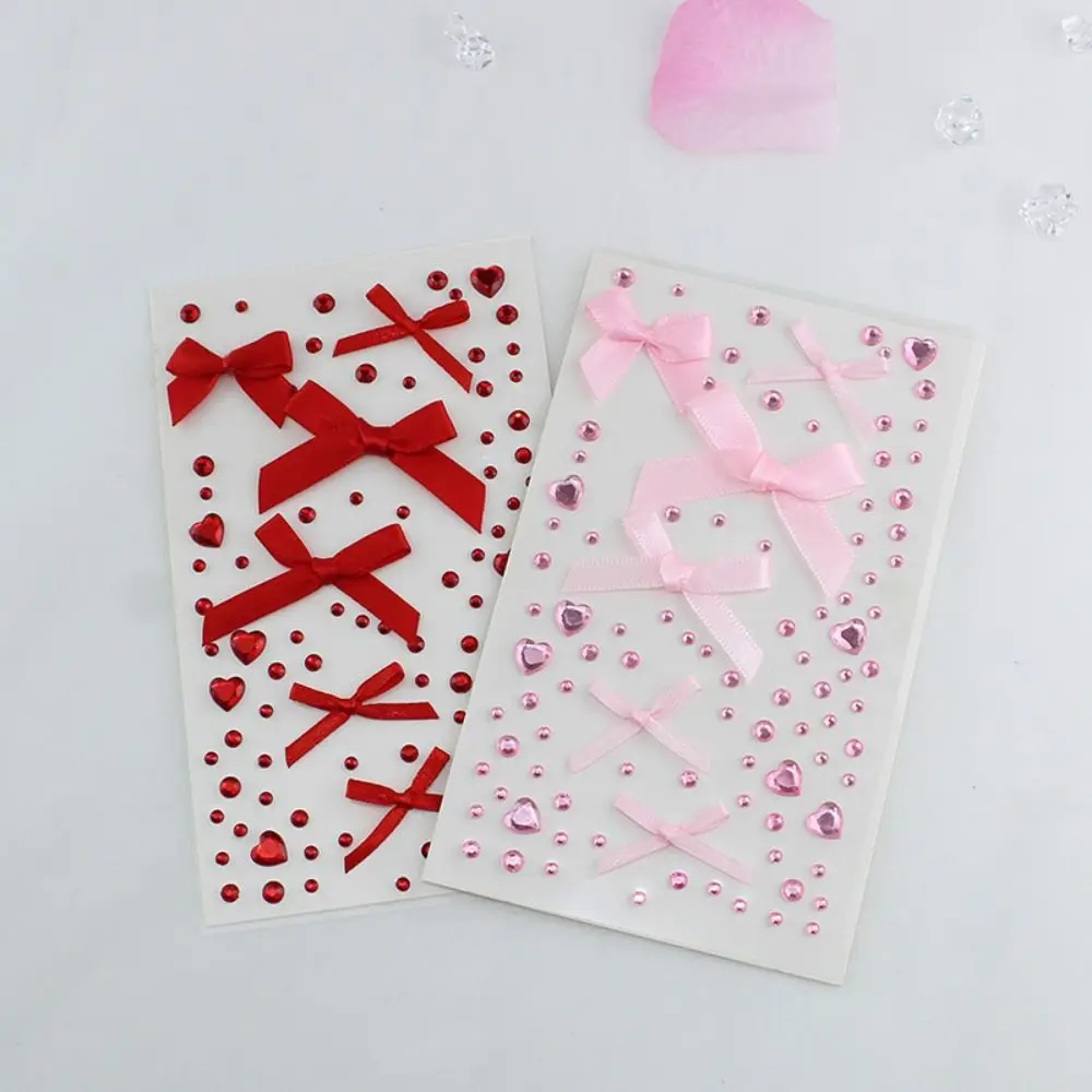 Водостойкая тату-наклейка с бантом бабочкой розовыми/красными глазами