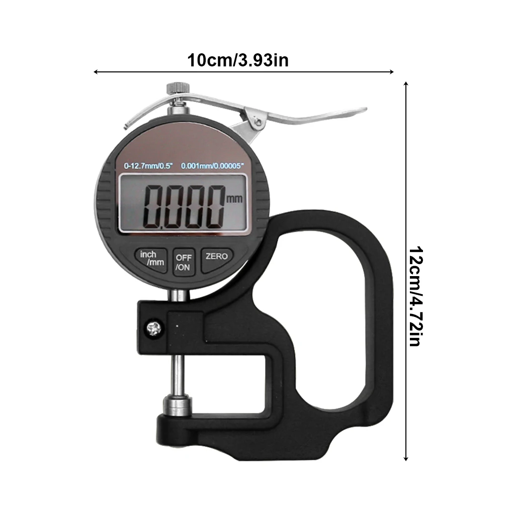 

Thickness Gauge 0-12 7mm Measuring Tool Digital Display Thickness Meter Caliper for Paper Film Percent Gauge