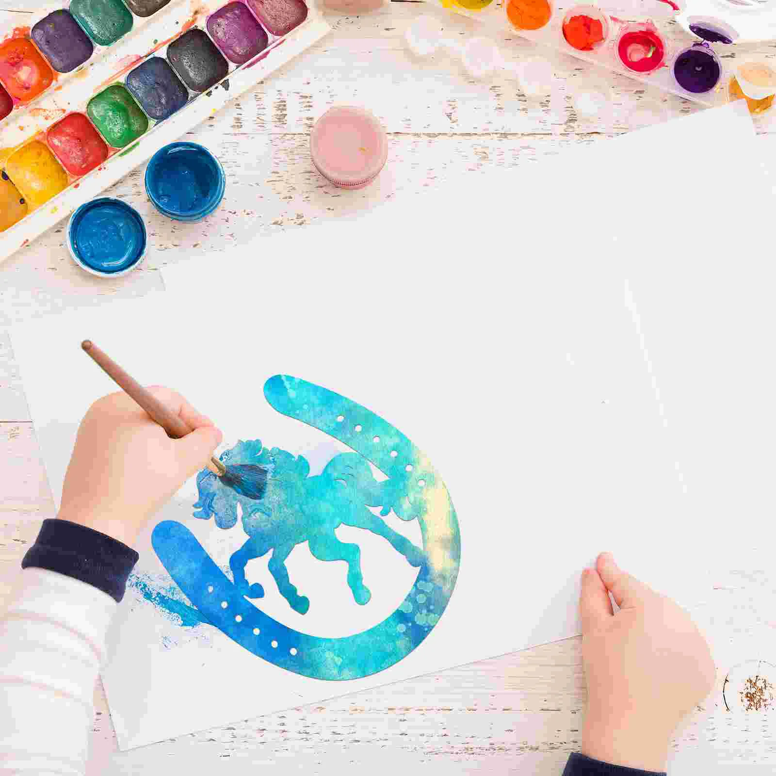 DIY живопись ломтики подкова чипсы незавершенные деревянные аксессуары форма