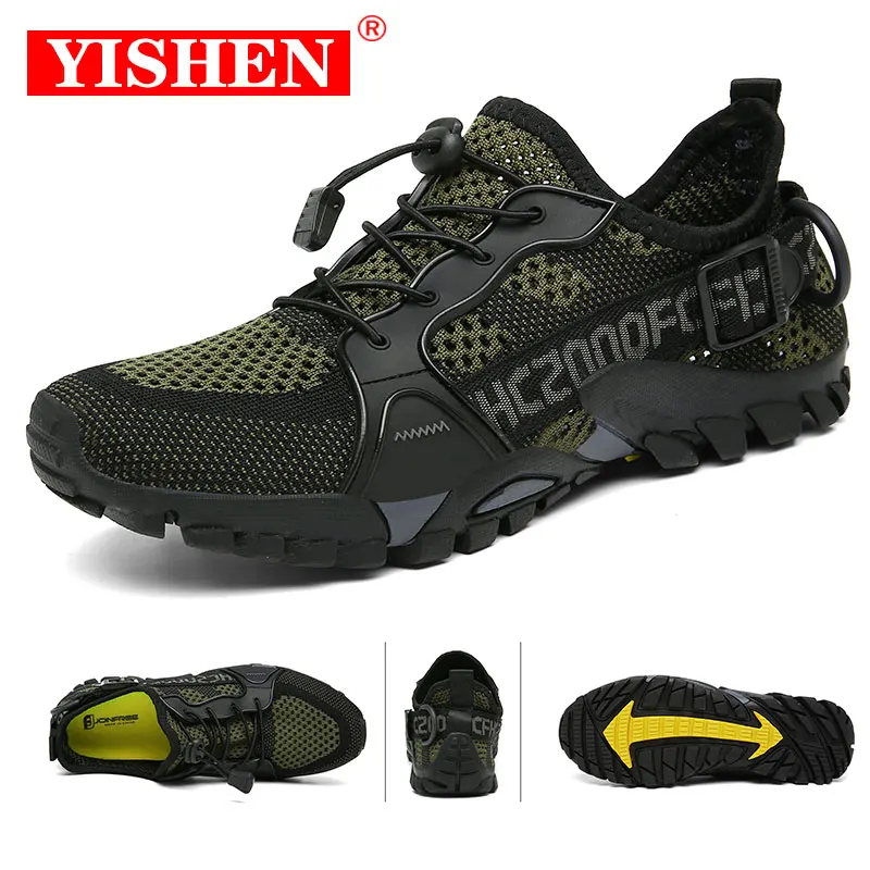 

YISHEN Men Hiking Shoes Mountain Trekking Shoes Breathable Tactical Combat Army Boots Training Sneakers Outdoor Wading Shoes