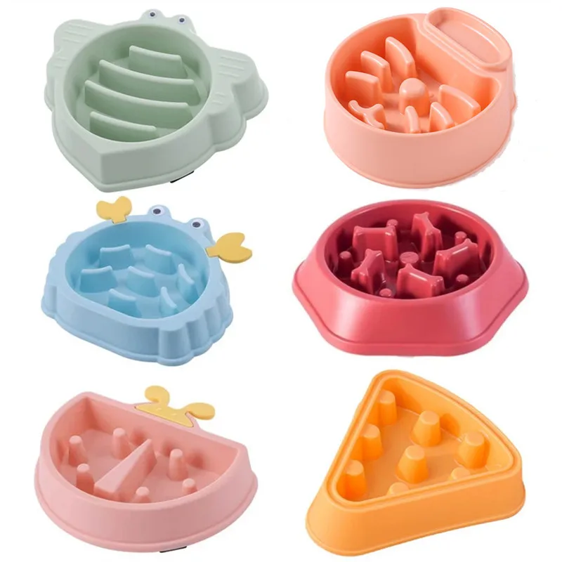 

Pet Dog Cat Anti Choking Feeding Food Bowls Puppy Slow Down Eating Feeder Dish Prevent Obesity Supplies Anti-Gulping