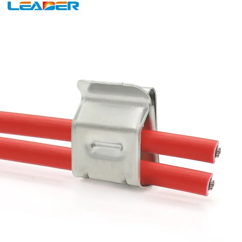 

LEADER SOLAR 50 Pec Stainless Steel Solar PV Cable Clips Cable Clamp for 12awg 10WAG PV Solar Cable Wire