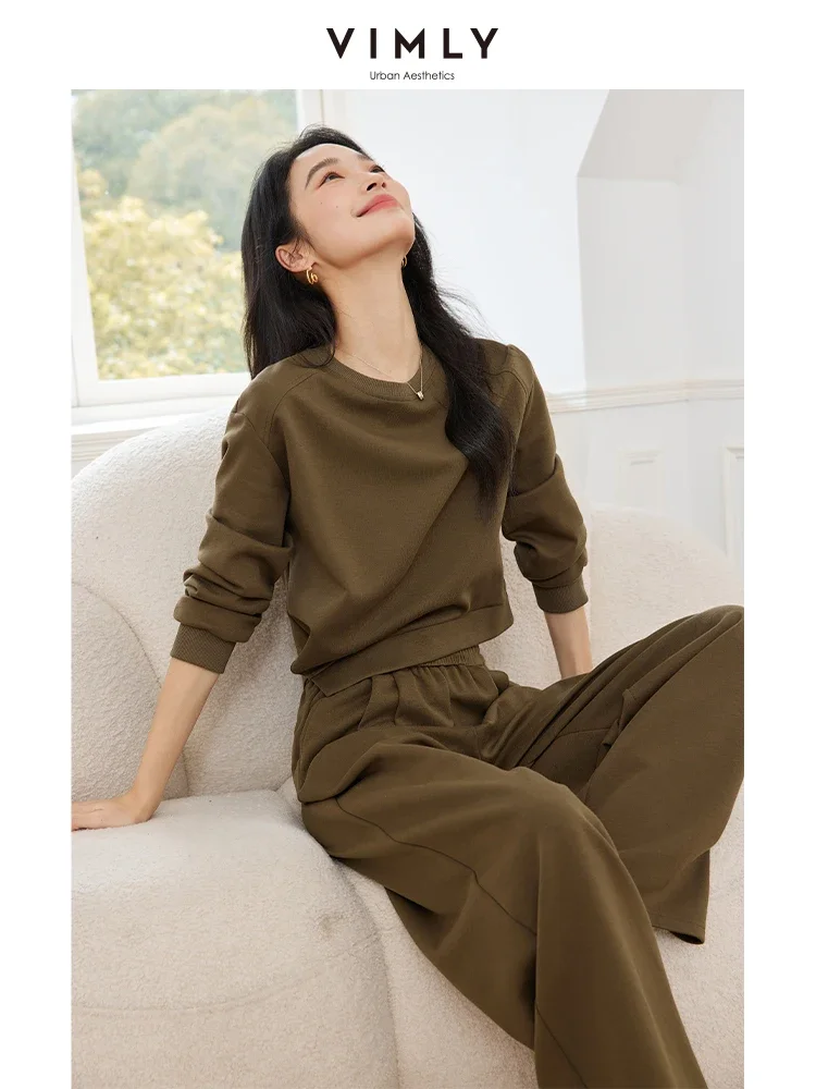 Костюм VIMLY Женский Повседневный Модный свитшот с асимметричным вырезом на
