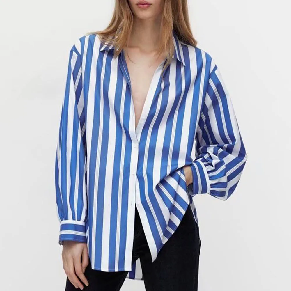 

Женская Свободная блузка с рукавами-фонариками