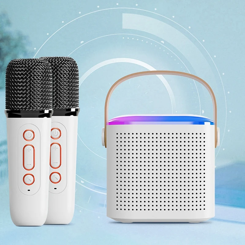 

Portable Bluetooth 5.3 Speaker System With 2 Wireless Microphones Home Singing Speaker