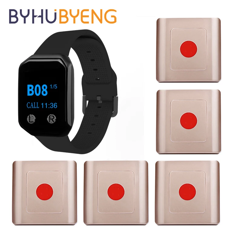 

Пейджер BYHUBYENG, беспроводная кнопка вызова, 433 МГц, для ресторанов, кафе, клиники, кальяна