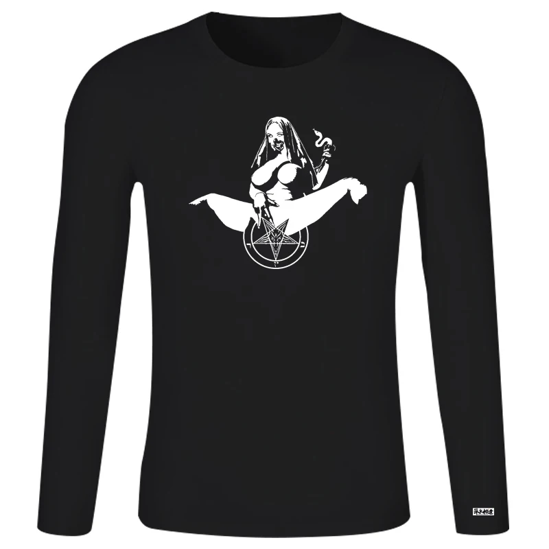 Футболка с пятиконечной звездой монахини-Baphomet сатана 666 металлический ужас левая