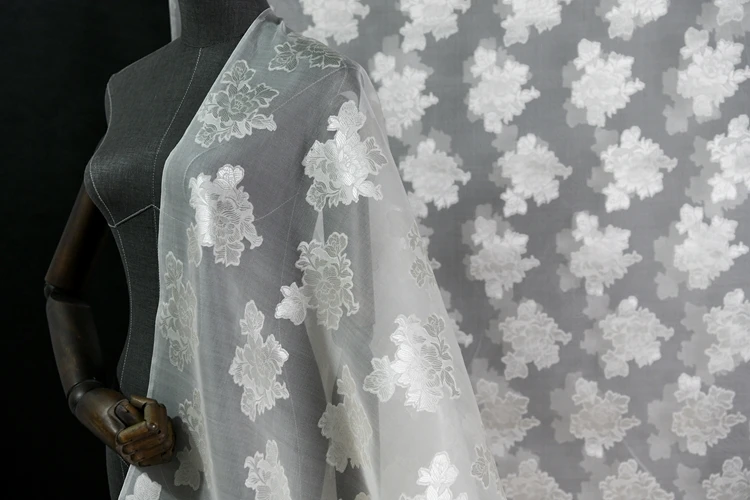 

Silk Organza Fabric By The Yard 12Momme 114cm/44 Inch 100% Mulberry Silk Fabrics for Dress Diy Sewing Free Shipping Summer New