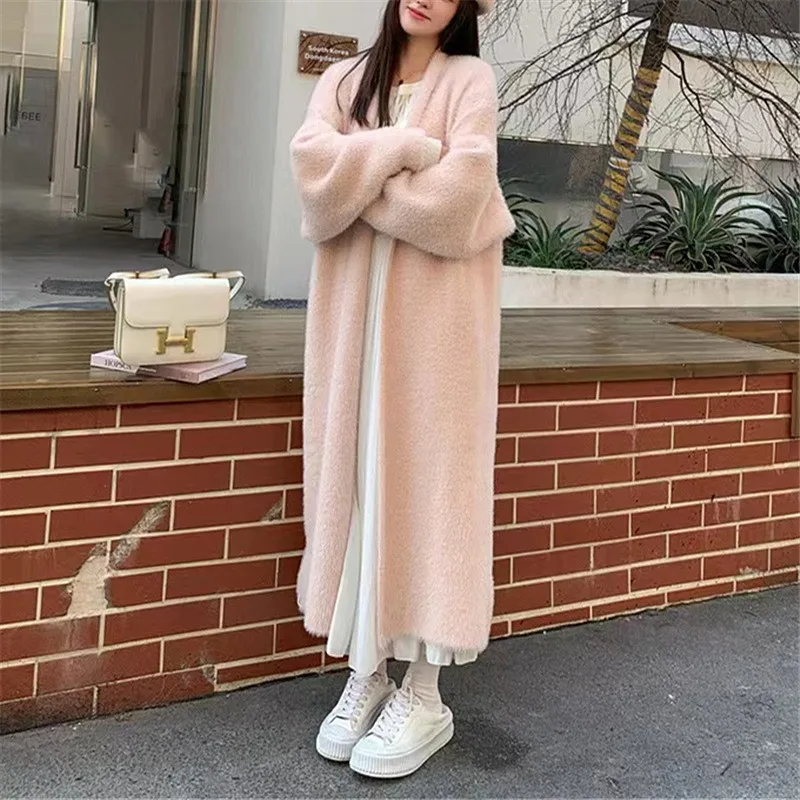 

Women's sweater cardigan 2023 Casual Fashion Long Sleeve Autumn Wint Lady Long Sweater Coat Warming Thickening Style Cloths