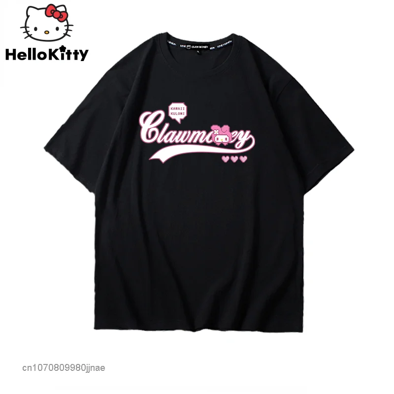 

My Melody Loose Cotton Casual Fashion Women T Shirt Short Sleeve Y2k Girl Harajuku Streetwear Couple Korean Style Vintage Shirt