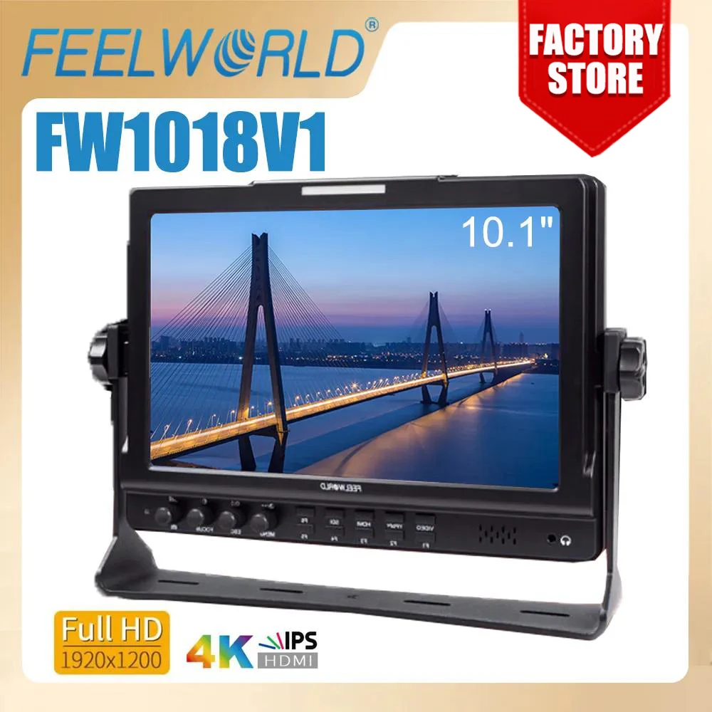 Монитор для камеры Feelworld FW1018V1, 10,1 дюйма, IPS, 4K, HDMI, Full HD, 1920x120