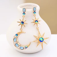 fashion moon earrings women jewelry diamond stud earrings accessory creative exquisite earrings sweet personality earrings gift