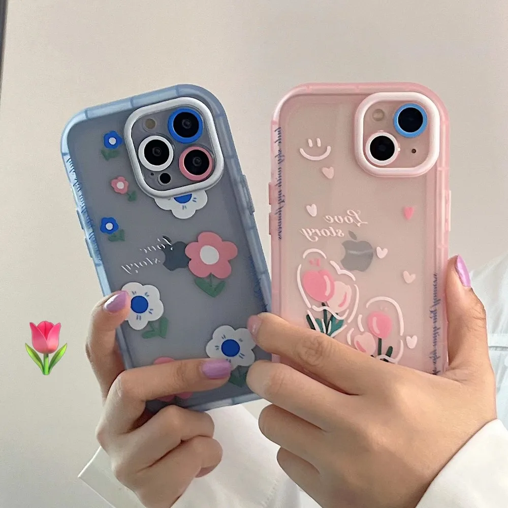 

Прозрачный чехол для телефона из ТПУ с маленьким цветочным узором для IPhone 11ProMax 11 12Pro 12 13ProMax 13 X XS XR XSMAX, мягкий чехол