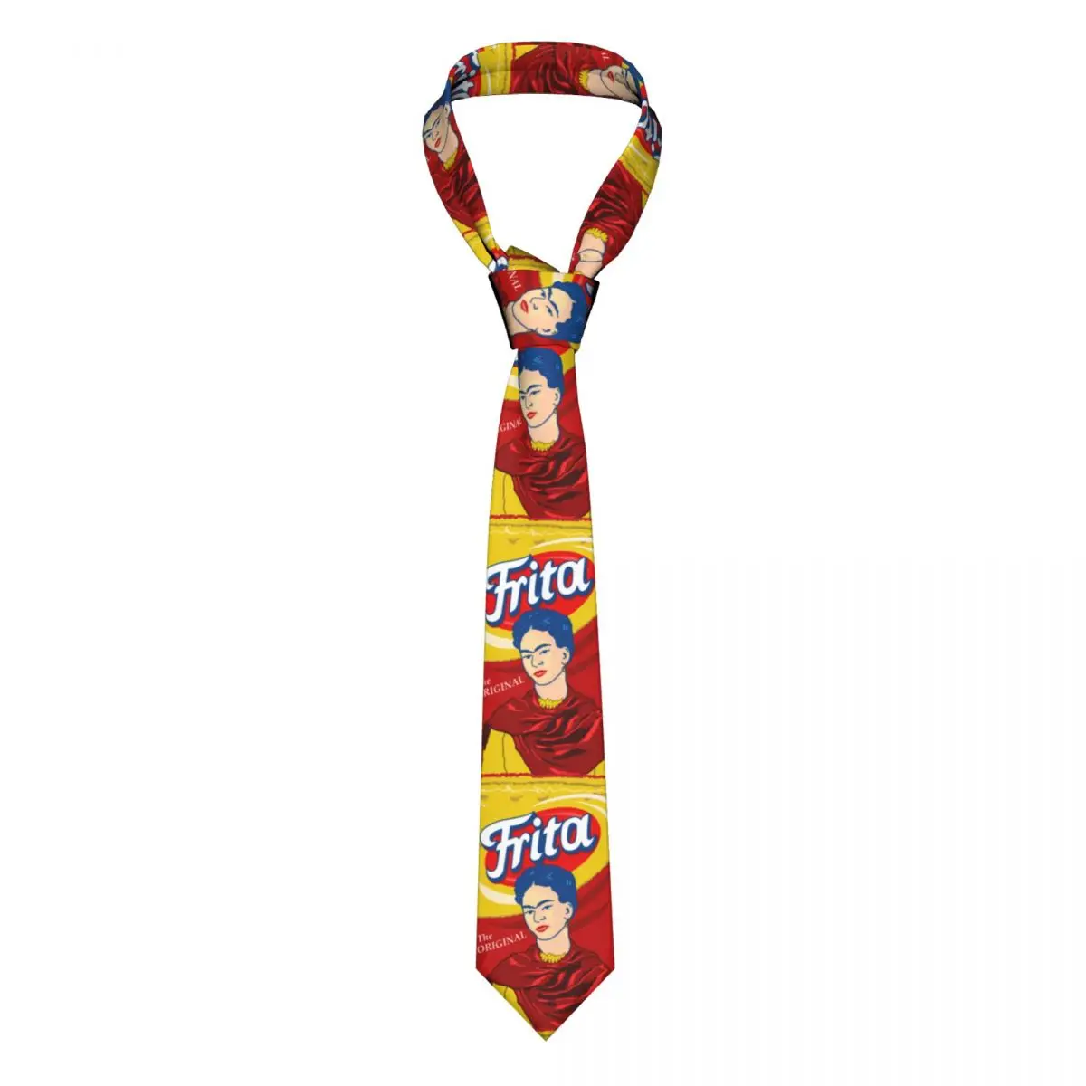 

Frita Hot Food Potato Chip Necktie Unisex Polyester 8 cm Neck Ties for Men Silk Wide Daily Wear Cravat Party